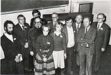 Vargyas Lajos az Odense Universiet (Dnia) Kzpkori Irodalmi Tanszke (Laboratorium for Folkesproglig Middelalderliteratur) ltal szervezett ballada-szimpzium rsztvevivel. 1977. november 21-23. Ismeretlen fnykpsz felvtele.